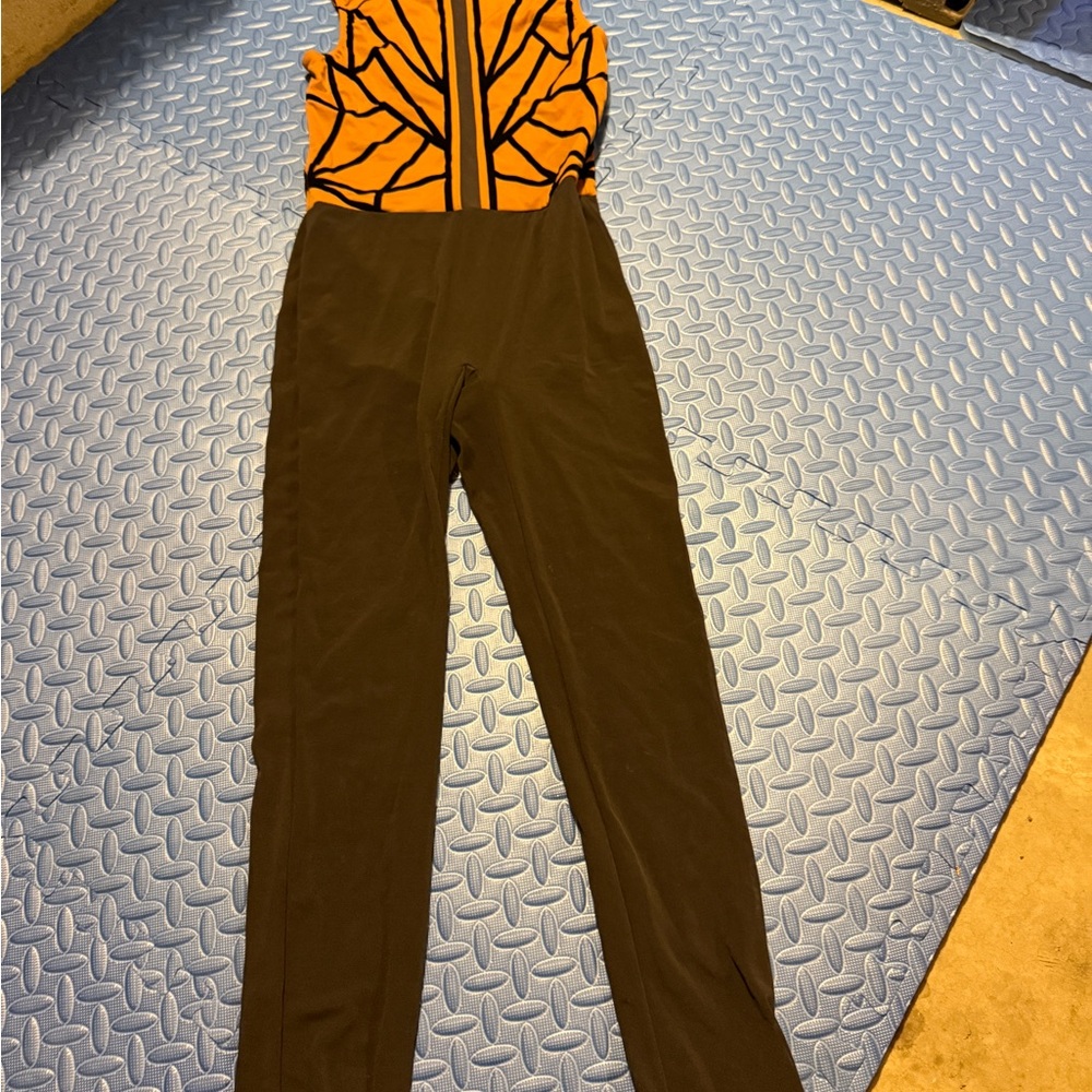 Weissman Black and Orange Dance Jumpsuits